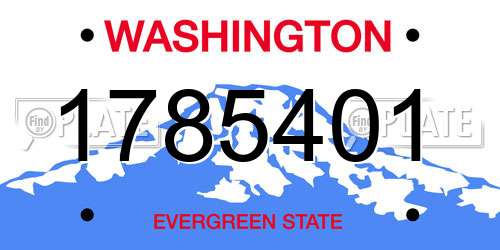 1785401 Washington License Plate