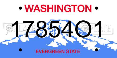 17854O1 Washington License Plate