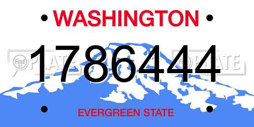 1786444 Washington License Plate