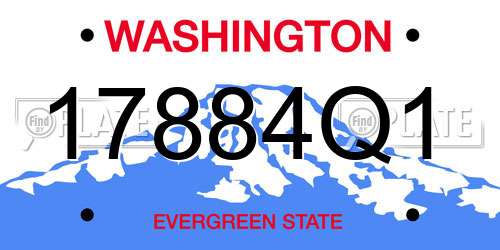 17884Q1 Washington License Plate
