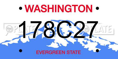 178C27 Washington License Plate