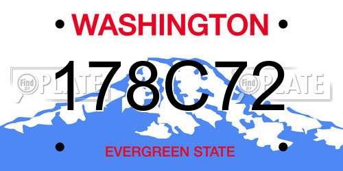 178C72 Washington License Plate