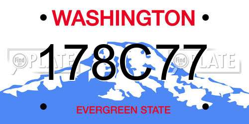 178C77 Washington License Plate