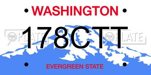 178CTT Washington License Plate
