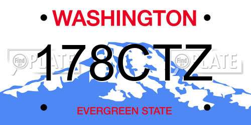 178CTZ Washington License Plate