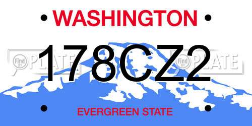 178CZ2 Washington License Plate