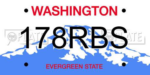 178RBS Washington License Plate