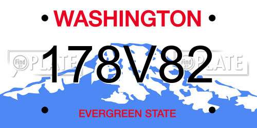 178V82 Washington License Plate