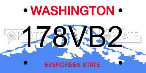 178VB2 Washington License Plate