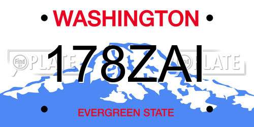 178ZAI Washington License Plate