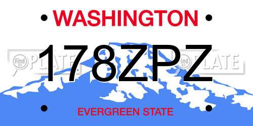 178ZPZ Washington License Plate