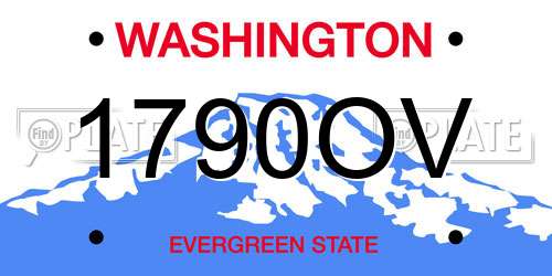 1790OV Washington License Plate