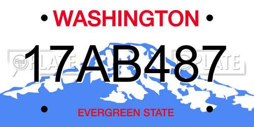 17AB487 Washington License Plate
