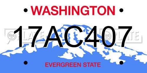 17AC407 Washington License Plate