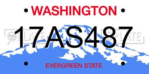 17AS487 Washington License Plate