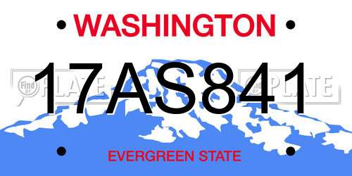 17AS841 Washington License Plate