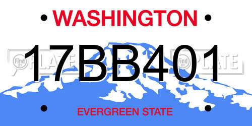 17BB401 Washington License Plate