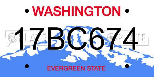 17BC674 Washington License Plate