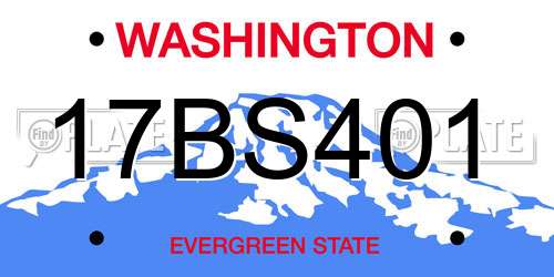 17BS401 Washington License Plate