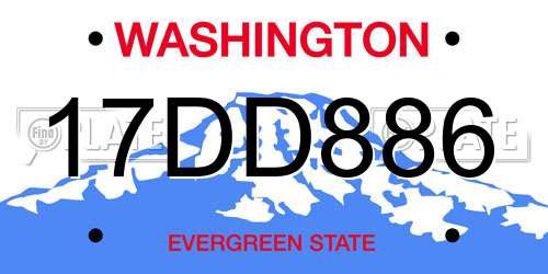 17DD886 Washington License Plate