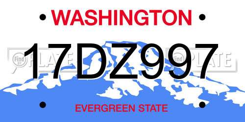 17DZ997 Washington License Plate