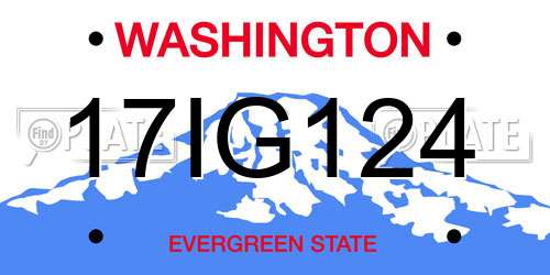 17IG124 Washington License Plate