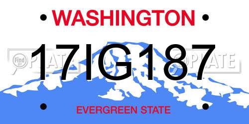 17IG187 Washington License Plate