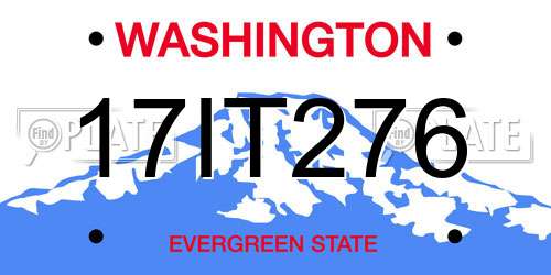 17IT276 Washington License Plate
