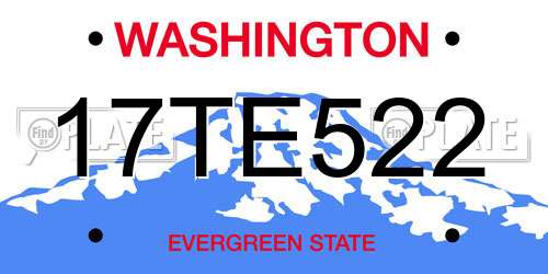 17TE522 Washington License Plate