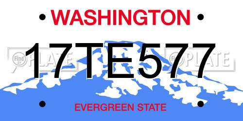 17TE577 Washington License Plate