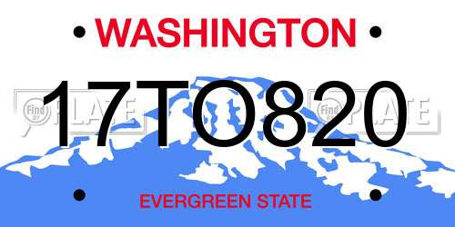 17TO820 Washington License Plate