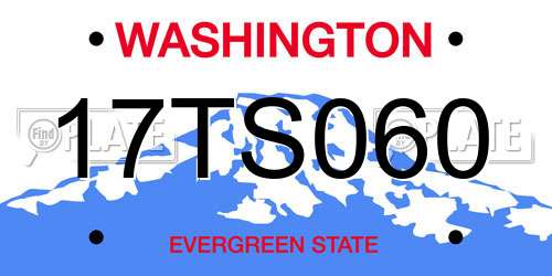 17TS060 Washington License Plate