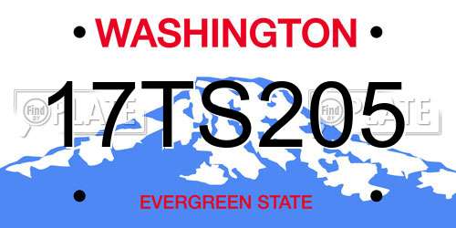 17TS205 Washington License Plate