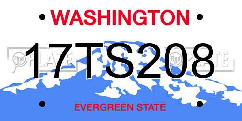 17TS208 Washington License Plate