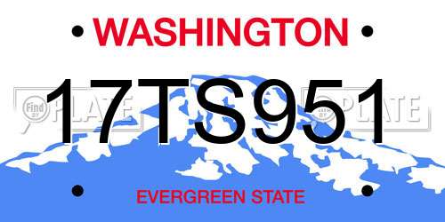 17TS951 Washington License Plate