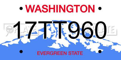 17TT960 Washington License Plate