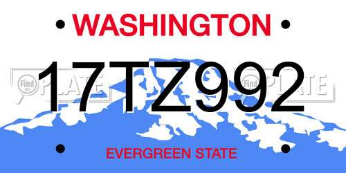 17TZ992 Washington License Plate