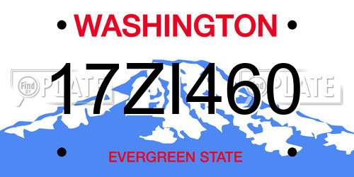 17ZI460 Washington License Plate