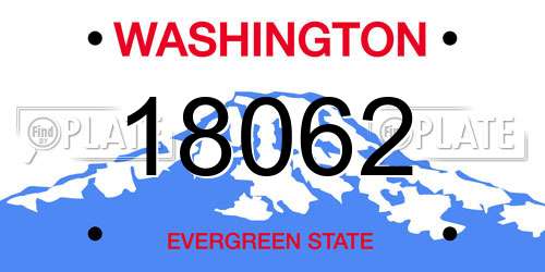 18062 Washington License Plate