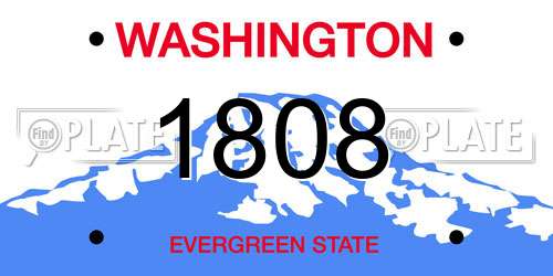 1808 Washington License Plate