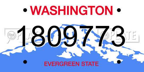 1809773 Washington License Plate