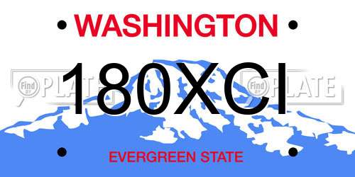 180XCI Washington License Plate