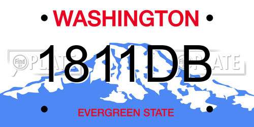 1811DB Washington License Plate