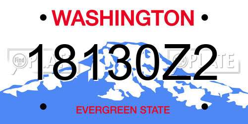 18130Z2 Washington License Plate