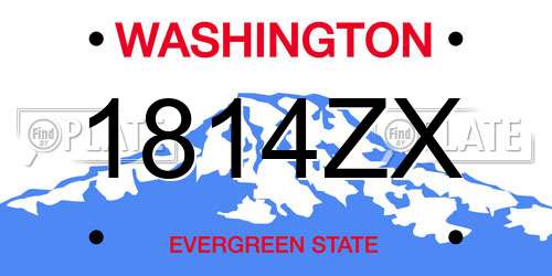1814ZX Washington License Plate
