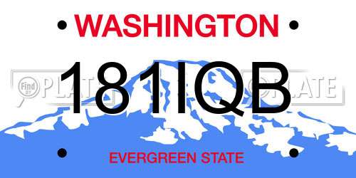 181IQB Washington License Plate