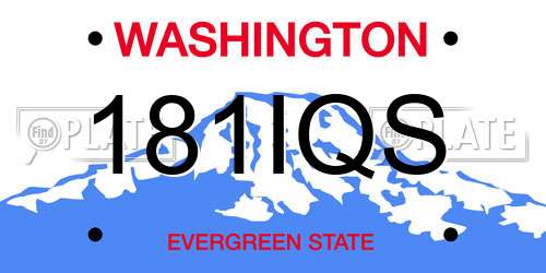 181IQS Washington License Plate
