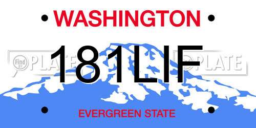 181LIF Washington License Plate