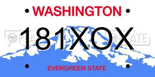 181XOX Washington License Plate