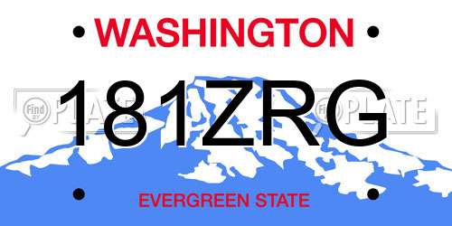 181ZRG Washington License Plate